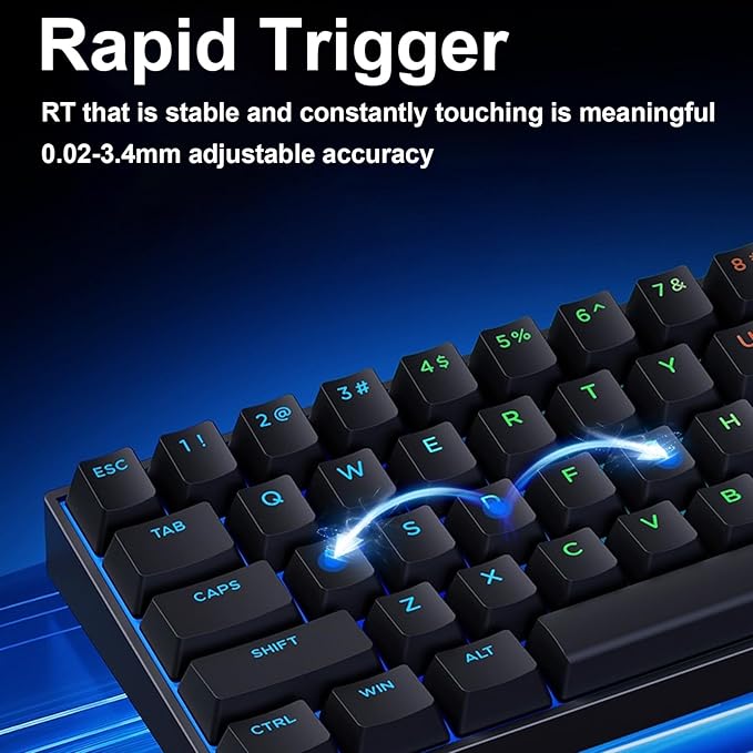 Hyekit x MCHOSE ACE 68 65% Wired Magnetic Switch Mechanical Gaming Keyboard Rapid Trigger Hall Effect Keyboard Hyper-Fast Adjustable Actuation 8K Hz Polling Rate RGB HotSwap for PC/Mac Black