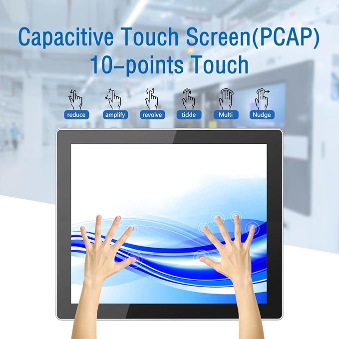 GreenTouch 10.4 Inch Industrial Embedded Touchscreen Monitor PCAP Multi-Touch Screen Industrial Front IP65 Monitor - HDMI+VGA+DVI - 800 x 600 Resolution