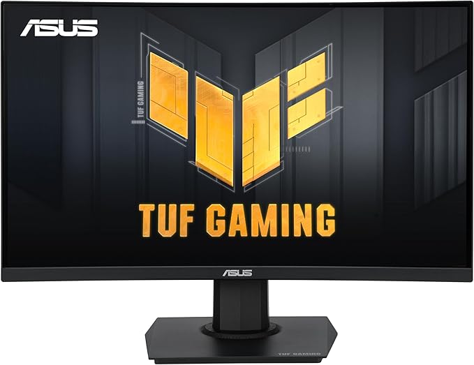 ASUS TUF Gaming 24” (23.6 inch viewable) Curved Monitor (VG24VQER) – FHD 180Hz 1ms DCI-P3 90% Extreme Low Motion Blur Sync FreeSync Shadow Boost Eye Care DisplayWidget Center 3yr Warranty