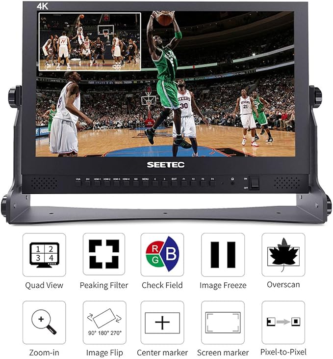 SEETEC P133-9HSD 13.3 Inch 4K HMDI Broadcast Monitor Professional LCD Director Studio Production Monitoring IPS Screen Aluminum Design
