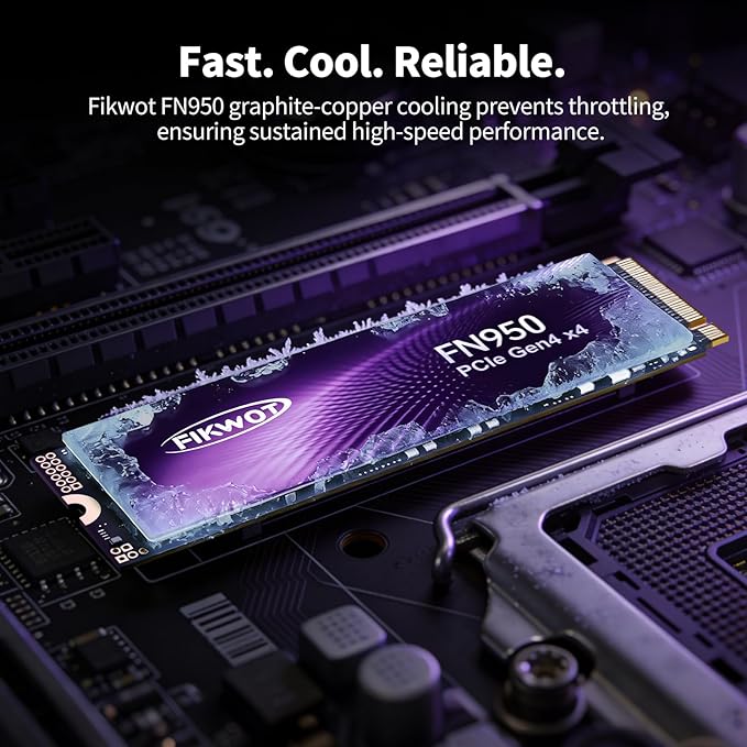 FN950 2TB NVMe SSD PCIe Gen4x4 M.2 2280Read Up to 4800MB/s Configure SLC Cache Internal Solid State Drive for PS5 Laptop Desktop