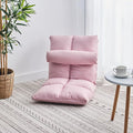Fold Floor Gaming Chair with Back SupportAdjustable Folding Padded Adults Gaming Lazy Sofa Chair Indoor Cushioned Reclining Lounge Chair(Color:Pink)