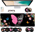 Ergonomic Keyboard Wrist Rest &amp Mouse Pad Wrist Rest SetLarge Gaming Desk Mat 31.5x 11.8 with Memory FoamEasy Typing Pain Relief for Home OfficeFloral Butterfly Quote Bible Verse Philippians