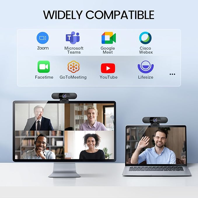 EMEET 1080P Webcam with Microphone C960 Web Cam 2 Mics 90° FOV USB Type-A &amp A-to-C Adapter Plug&ampPlay Computer Camera for Online Calling Zoom/Teams/Facetime Switch 2 Camera Support 2025