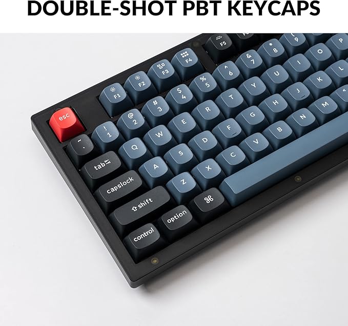 Keychron V3 Wired Custom Mechanical Keyboard TKL Tenkeyless QMK/VIA Programmable Macro with Hot-swappable Keychron K Pro Brown Switch Compatible with Mac Windows Linux (Frosted Black-Translucent)