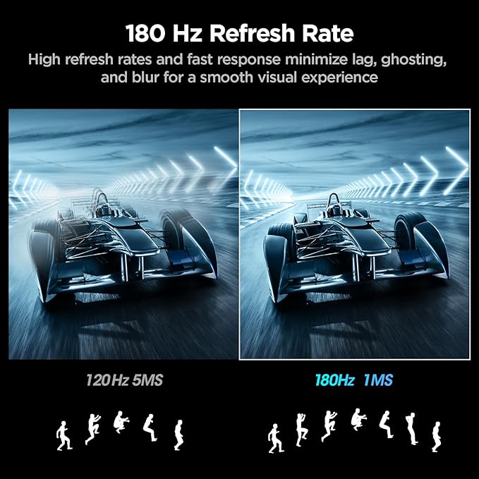 KOORUI 24 inch Curved Gaming Monitor 180Hz FHD 1080P Computer Monitor 1ms 1500R Display Adaptive Sync FreeSync Premium HDMI 2.0X2 &amp DP 1.2 VESA Tilt 24E6CA