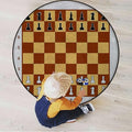 Poker Tournament Hardwood Floor Gaming Chair Mat Round Floor Mats for Office Chair Desk Chair Anti Slip Floor Protector for Rolling Chair Board Game Opening Position onBrown Black Diameter 35.5 in