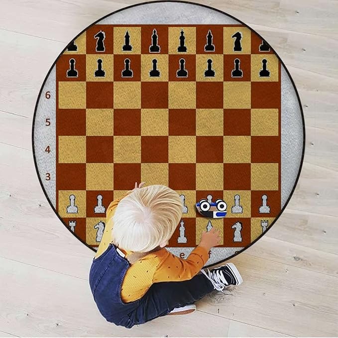 Poker Tournament Hardwood Floor Gaming Chair Mat Round Floor Mats for Office Chair Desk Chair Anti Slip Floor Protector for Rolling Chair Board Game Opening Position onBrown Black Diameter 35.5 in