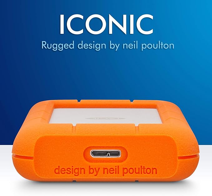 LaCie Rugged 5TB Portable External HDD - USB 3.0/2.0 CompatibleShock/Dust/Rain Resistant for Mac &amp PCOrangeGrey(Pack of 5)
