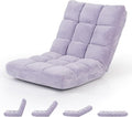 ARLIME Adjustable Floor Chair 14-Position Lazy Sofa Chair with Back Support &amp Thick Padding Portable Foldable Floor Couch for Adults Kids Use in Bedroom Living Room Home Theater (Light Purpl