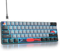Protable 60% Percent Gaming Keyboard Mechanical Mini Compact RGB Backlit 61 Keys Wired Office Keyboard with Red Switch for Mac/Win (Dolch/red Switch)