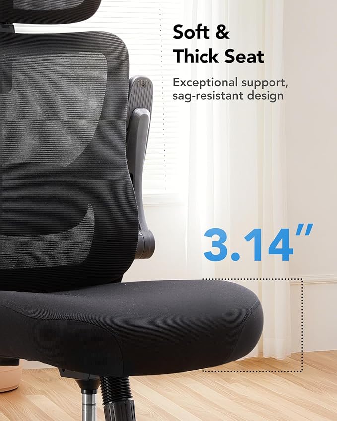 HUANUO Ergonomic Office Chair High Back Computer Desk Chair with Adjustable Lumbar Support and Headrest Comfy Gaming Chair with 3D Armrests Home Office Rolling Chair Max Load 300 lbs