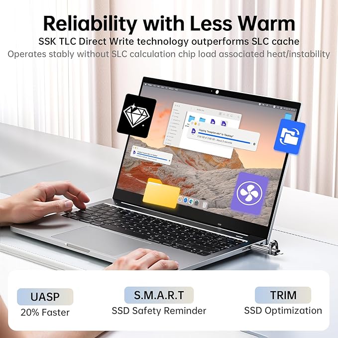 SSK USB Flash Drive 256GB SSD External TLC NAND Solid State Drive Dual USBC USBA Port Up to 1000MB/s High-Speed Portable 256GB USB Thumb Drive Stick for iPhone 15/16/17 Pro Mac Android PC Backup