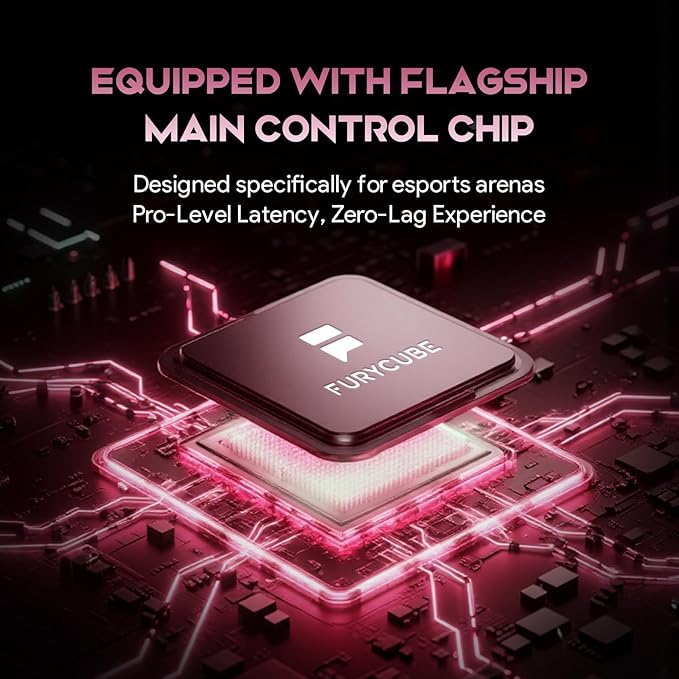 68% Wired Gaming Keyboard with Volume Knob RGB Backlit Mechanical Keyboard Gasket Mount with PBT Keycaps8000 Hz Polling Rate Hall Effect Cream Switches Hot-Swap for FPS Games (White+Pink)