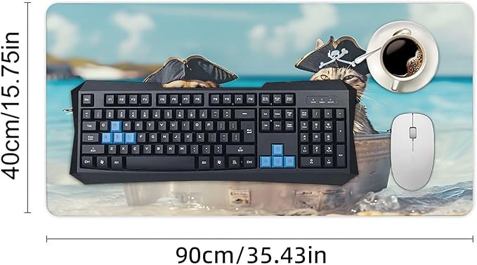 XXL Gaming Mouse Pad Animal Funny Dog Cat XXL Gaming Mouse Pad Large Desk Mat Protector for Desktop Anti-Slip Rubber Extended Computer Keyboard Mat Writing Pad for Work Office 15.7 * 35.4 inB-1762