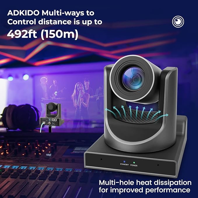 PTZ Camera 20X HDMI PTZ Camera with Optical Zooming Video and POE with Network IP Live Streaming Simultaneous 3G-SDI and USB Video Output Ideal for Church Conferences Teaching