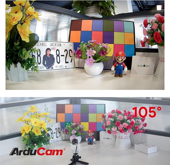 Arducam 16MP Wide Angle USB Camera for Laptop 1/2.8 CMOS IMX298 Mini UVC USB2.0 4K Video Webcam with Microphone with 3.3ft/1m Cable