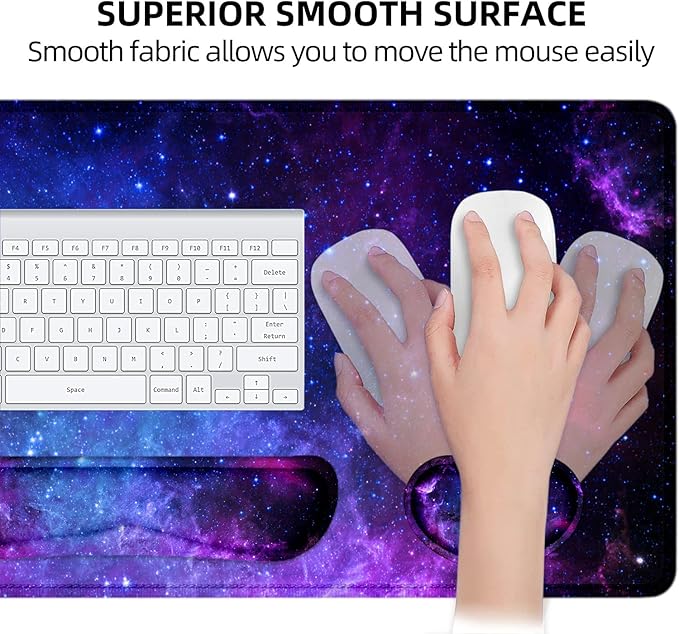LATEEFAH Mouse Pad with Wrist Rest Desk Mat + Keyboard Wrist Rest Set Desk Pad for Keyboard and Mouse 4-in-1 Large Mouse Pad with Wrist Support for Office Home
