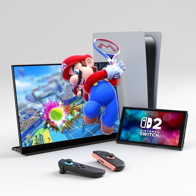 EHOMEWEI Q5 120Hz Portable Gaming Monitor 16 QLED 2.5K 2560 * 1600 400 Nits HDR 100% DCI-P3 1500:1 sRGB FreeSync 16:10 Widescreen Eye Care for Laptop/PC/Mac Os/Phone/Game Console