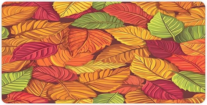 XXL Gaming Mouse Pad Autumn Fall Maple Leaves Large Desk Mat Protector for Desktop Anti-Slip Rubber Extended Computer Keyboard Mat Writing Pad Mousepad for Work Office Home15.7 * 35.4 in A-686