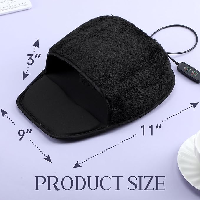 2pcs USB Heated Mouse Pad Hand Warmer 3 Temperatures Time Limit Mouse Pad Mat with Wrist Rest Controller Gaming Mousepad Desk Accessories for Winter Valentines PC User Gift Office Home Computer