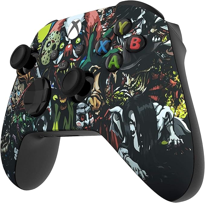 Custom Controllerzz Wireless Controller for Microsoft Xbox Series X/S &amp Xbox One - Custom Soft Touch Feel - Custom Xbox Series X/S Controller (X/S Scary Party)