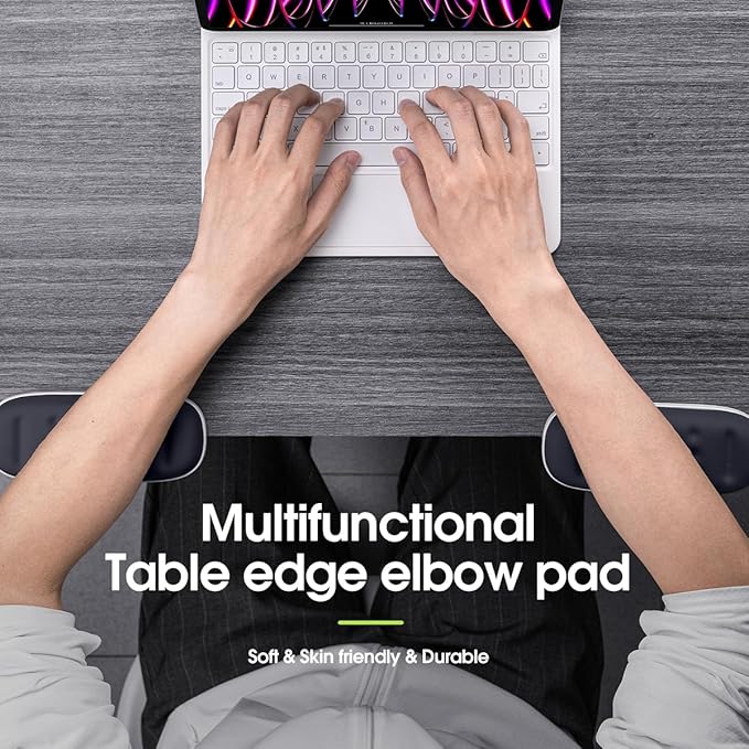 Ergonomic Keyboard Wrist Rest pad Elbow pad Mouse pad Support The Desk Edge Cushion Relieve The Pressure on The Wrist and Elbow Suitable for Office Work Learning Painting and Games (Black)