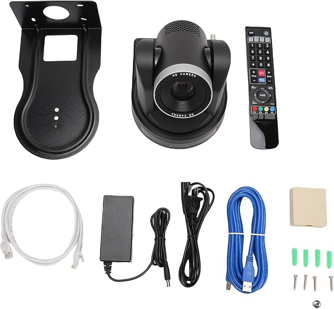 Dpofirs Conference Room Camera Webcam for PC 1080P 60fps with 12X Optical Zoom AI Auto Tracking USB HDMI IP PTZ Camera for Meeting Rooms Lectures (US Plug)