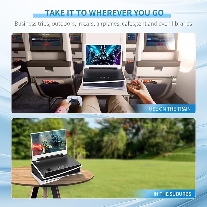 G-STORY 14 Inch IPS 4k 60Hz Portable Monitor Gaming Display Integrated with PS5 Slim(not Included) 3840×2160 with 2 HDMI PortsFreeSyncBuilt-in 2 of Multimedia Stereo Speaker