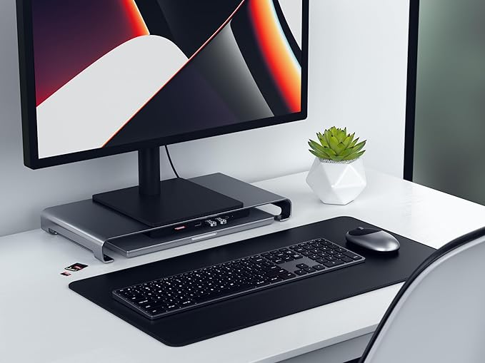 Satechi USB C Hub Monitor Stand for Desk with USB-C Data Port 3 USB 3.0 Ports Micro/SD Card Readers Audio Jack Computer Monitor Stand for Desktop Computers Monitors and Laptops