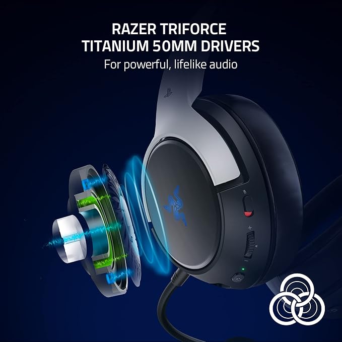 Razer Kaira Pro HyperSpeed Wireless Gaming Headset with Haptics for PlayStation 5 / PS5 PS4 PC Mobile: Titanium 50mm Drivers - Hybrid Mic - Low Latency Bluetooth - 30 Hr Battery - White &amp Black