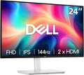 Dell 24 inch Monitor LED FHD - 144Hz Refresh Rate 1500:1 Contrast Ratio AMD FreeSync - VESA Integrated 2x3W Speaker Height/Tilt/Pivot/Swivel Adjustability 2 x HDMI White