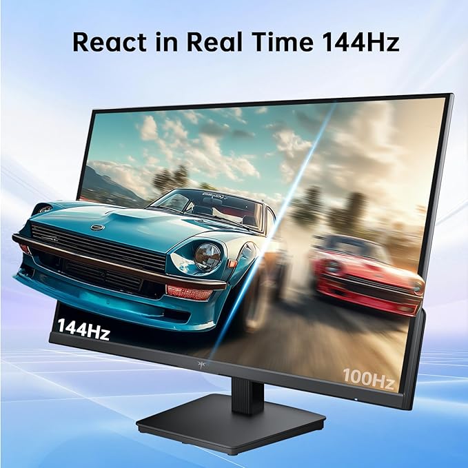 KTC 23.8 Inch Gaming Monitor FHD@144Hz 120Hz Monitor with IPS Panel Hardware Anti-Blue Light 95% DCI-P3 99% sRGB ΔE＜2 300 cd/㎡ 1500:1 Flicker Free and Adaptive Sync for Working and Gaming