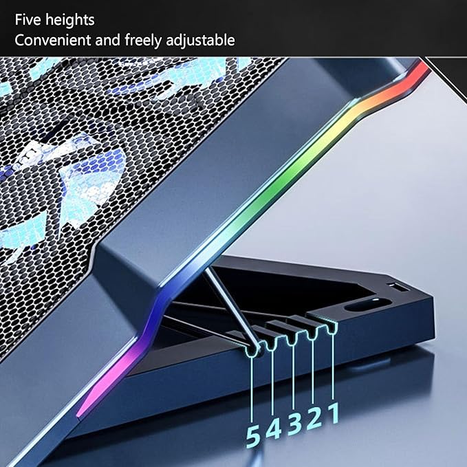 Portable USB Laptop Cooling Pad: Height Adjustable Laptop Cooler Gaming Notebook Cooling Pad Laptop Stand Laptops