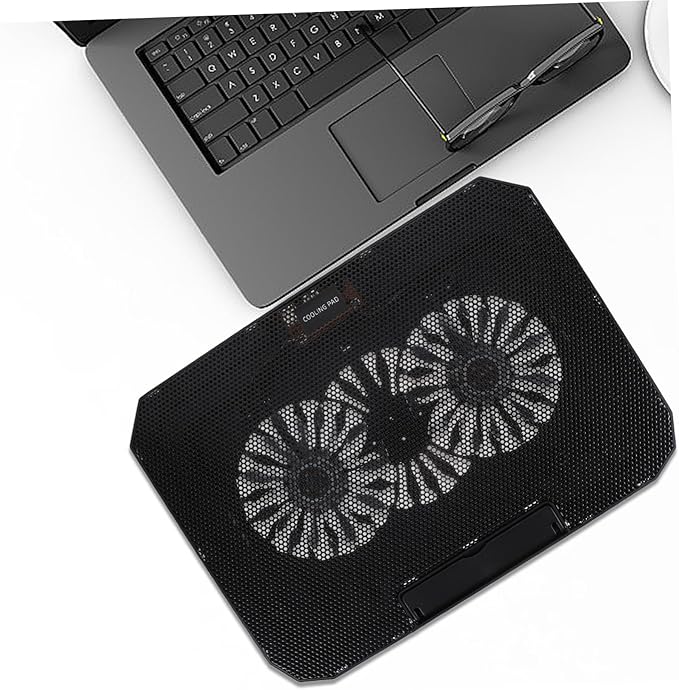 Tofficu 1Pc Laptop Cooler Stand for Laptops USB Powered Radiator with Height and Quiet Fan Design for Gaming and Work Black Color