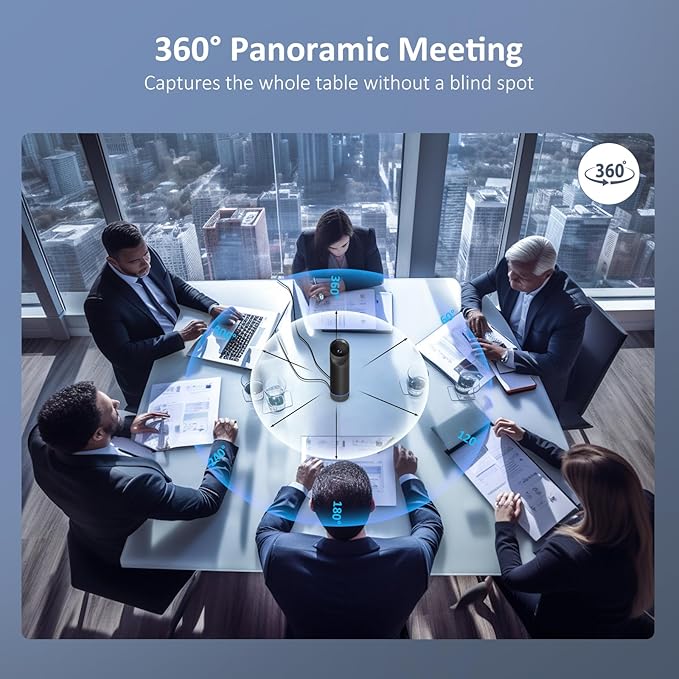 NexiGo Meeting 360 Ultra (Gen 3) Enhanced All-in-One Conference Camera System Multi-Camera Setup 8K Capture AI-Powered Framing and Auto Tracking for Medium to Large Meeting Rooms