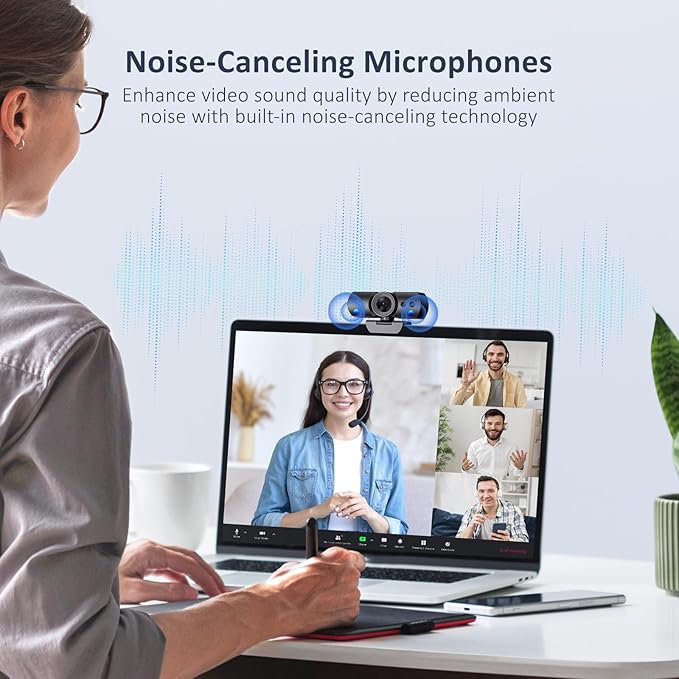 NexiGo HelloCam Pro Webcam with Windows Hello 1080P 60FPS Autofocus True Privacy Automatic Electronic Shutter Computer Camera Microphone Facial Enhancement HD USB Web Cam