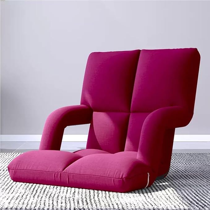 Aimeryup Armrest Sofa Legless Chair Metal 6-Speed Adjustable Height Foldable Fabric Cushion Living Room Bedroom(Size:62X50X60CMColor:A)