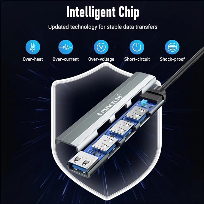 1Pcs USB C Hub USB Hub 3.0 Long Cable OTG 4 Port Type C HUB Multi Splitter Adapter Laptop Accessories(60CM)