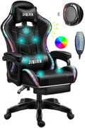 Gaming Chair with Bluetooth Speakers Video Game Chairs Gaming Lights- Ergonomic Massage Gaming Chair Full Massage Lumbar Support Adjustment of Backrest Dual Gaming Chair…