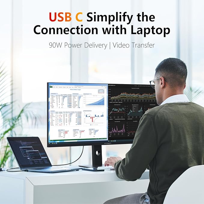 INNOCN 40 WQHD 3440 x 1440P 144Hz Ultrawide Monitor Gaming FreeSync HDR400 21:9 PC Computer IPS Screen Split PIP/PBP for Editing/Gaming USB C 90W HDMI DP Black
