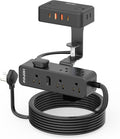 15 FT Dual Layer Desk Clamp Power Strip Desktop Edge Mount Charging Station with 13 Outlets 4 USB Ports (2 USB C) Under Desk Surge Protector(1700 Joules) Extension Cord for Office Home