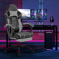 Black 360° Swivel Gaming Chair Ergonomic Heavy Duty 330lbs Office Chair with Footrest and Massage Lumbar Support Height Adjustable High Back Reclining Gamer Chair with Headrest (Black)