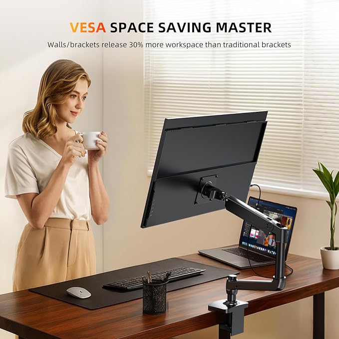 UPERFECT Portable Monitor 4K 23.8 QLED| 400 Nits 24 Large Monitor | 3840 * 2160 UHD 100% DCI-P3 | 1MS FreeSync | USB-C &amp HDMI | VESA &amp Stand | Second Screen for Computer Mini PC Game Conso