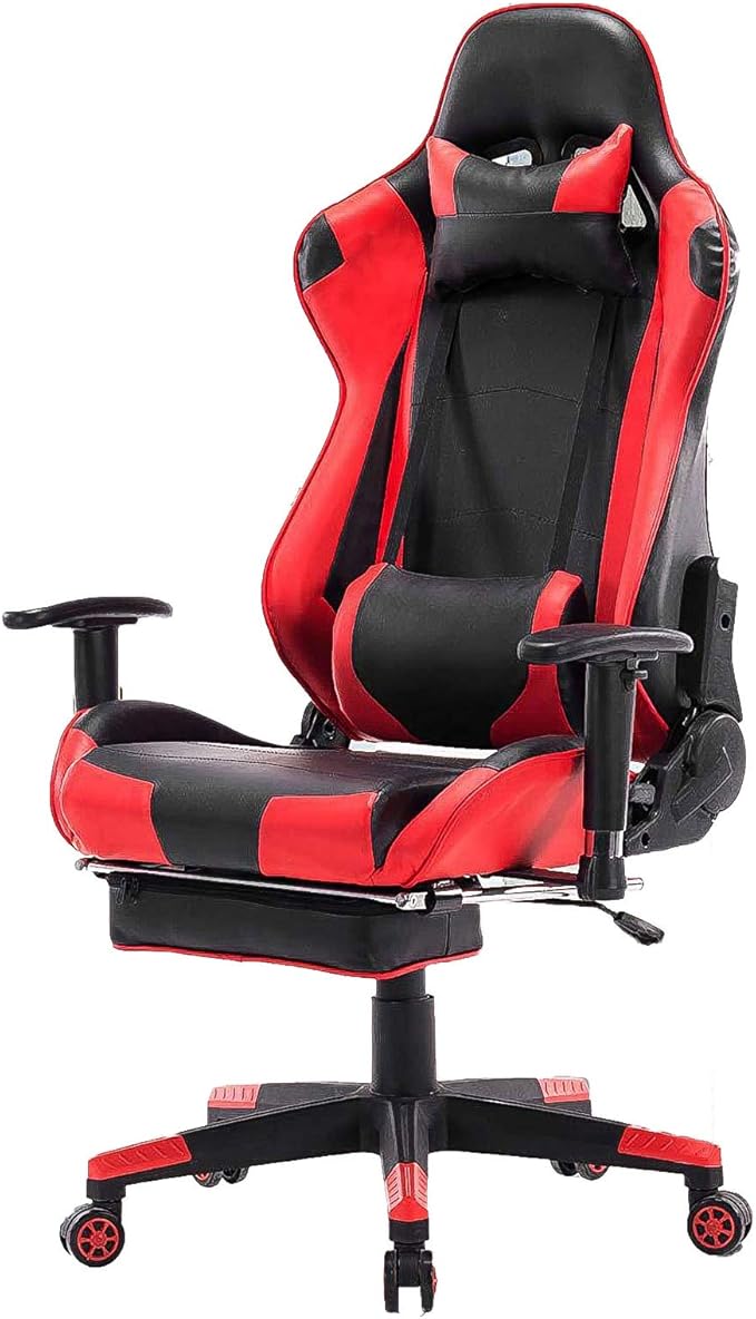 Home Ergonomic Office Chair Ergonomic Computer Chair with Adjustable Height Gaming Chair High Back Adjustable Swivel Video Game Chair with Footrest and Headrest
