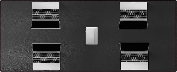 ZORESYN Conference Table Pads (66.9 x 27.6) - PU Leather Extended Large Mousepad Desk Mat - Nonslip Base and Waterproof Desktop Writing Pad Mouse Mat (Black)