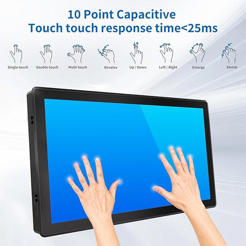 17 Inch Industrial Touch Screen Monitor 10 Points Touch Ratio 5:4 Capacitive PCAP Display 1280x1024R Active Matrix TFT LCD LED Backlight VGA DVI HD-MI Ports