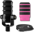 Rode PodMic USB Dynamic Broadcast Microphone with Pink WS14 Pop Filter