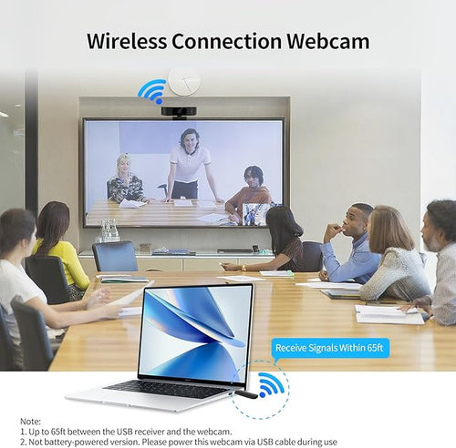 1080P Wireless Webcam for PC Webcam with Noise-reducing Mic 92°FOV360° Rotation Plug and Play Wireless Camera Works with Skype Zoom for indoor and outdoor Conference meetings video calls