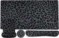 MOSISO Wrist Rest Support for Mouse Pad&ampKeyboard Set Ergonomic Large Leopard Grain Desk Mat&ampCoaster Set Non-Slip Mousepad&ampPain Relief&ampEasy Typing Cushion with Memory Foam for Home Of